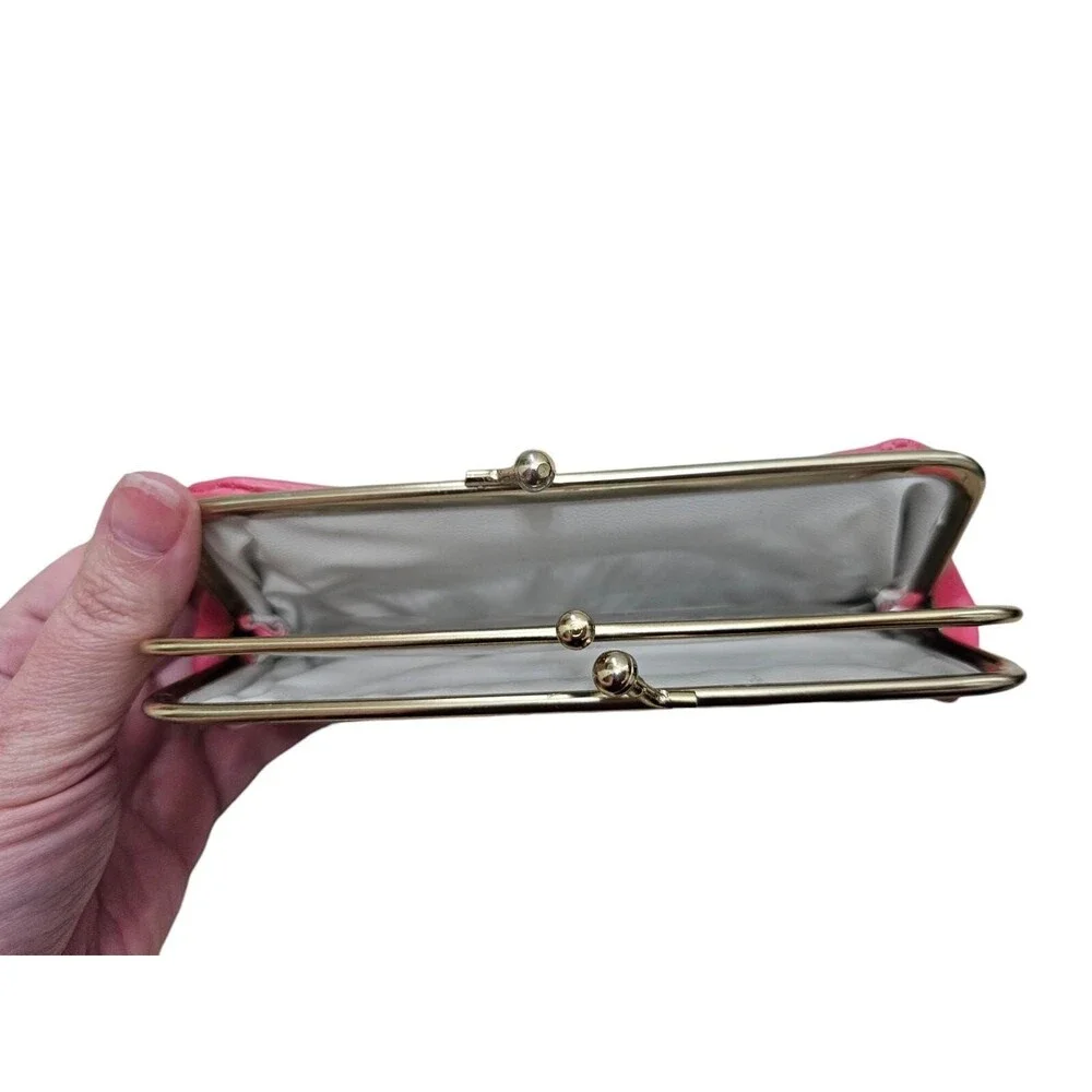 Vintage Pink Faux Leather Clutch Wallet by McDuff